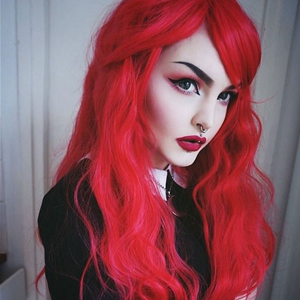 Pinky red long wavy wig | Red Sea by Lush Wigs UK