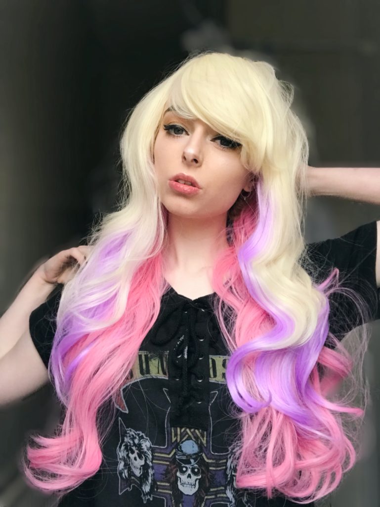 Blonde pastel long wavy wig with bangs | Unicorn Kisses by Lush Wigs UK