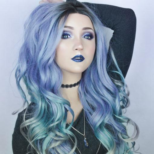 Multi coloured long curly lace front wig | Jupiter by Lush Wigs UK