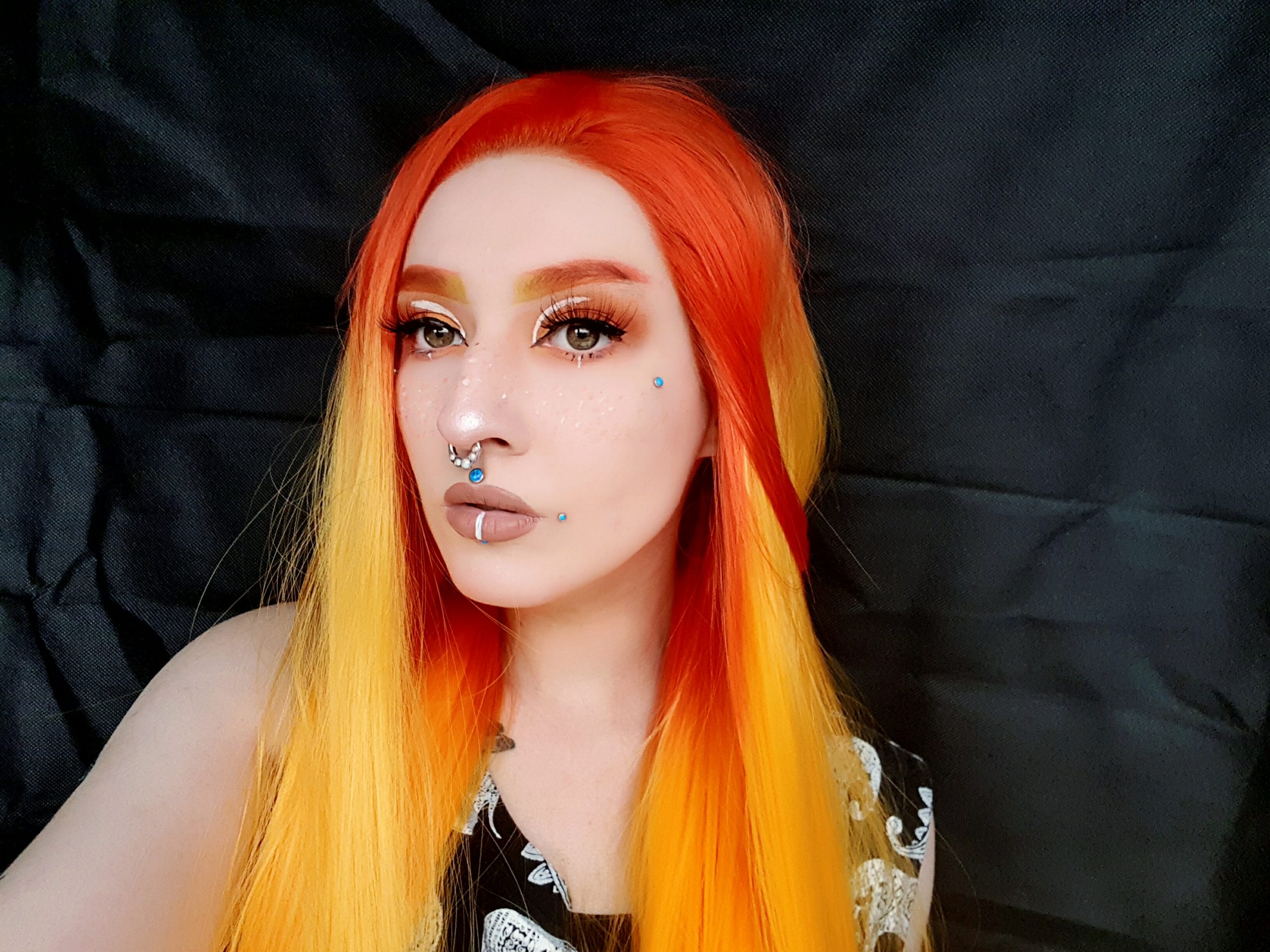 Long Wavy Yellow Orange Ombre Lace Front Fashion Wig. Drag on sale Party Cosplay. Unisex