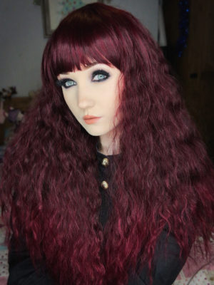 plum color wig